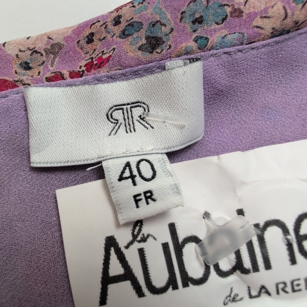 Haut Femme La Redoute Taille 40 Fleuri Rose Rouge Asymétrique Volants Neuf
