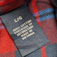 🌲 CHEMISE FLANELLE PERFORMANCE CHAPS L (G) CARREAUX ROUGE BLEU LOGO BRODÉ