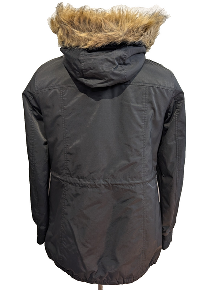 Levi's Parka Femme Longue Noir S Nylon Sherpa Capuche Fausse Fourrure |312BSR