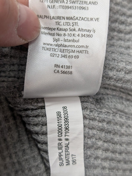 Sweat à capuche Polo Ralph Lauren M gris chiné logo noir coton hoodie