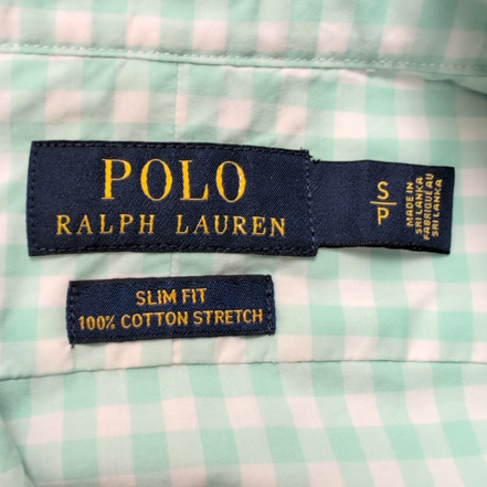 Chemise Polo Ralph Lauren Taille S Slim Fit Stretch Verte à Carreaux Coton