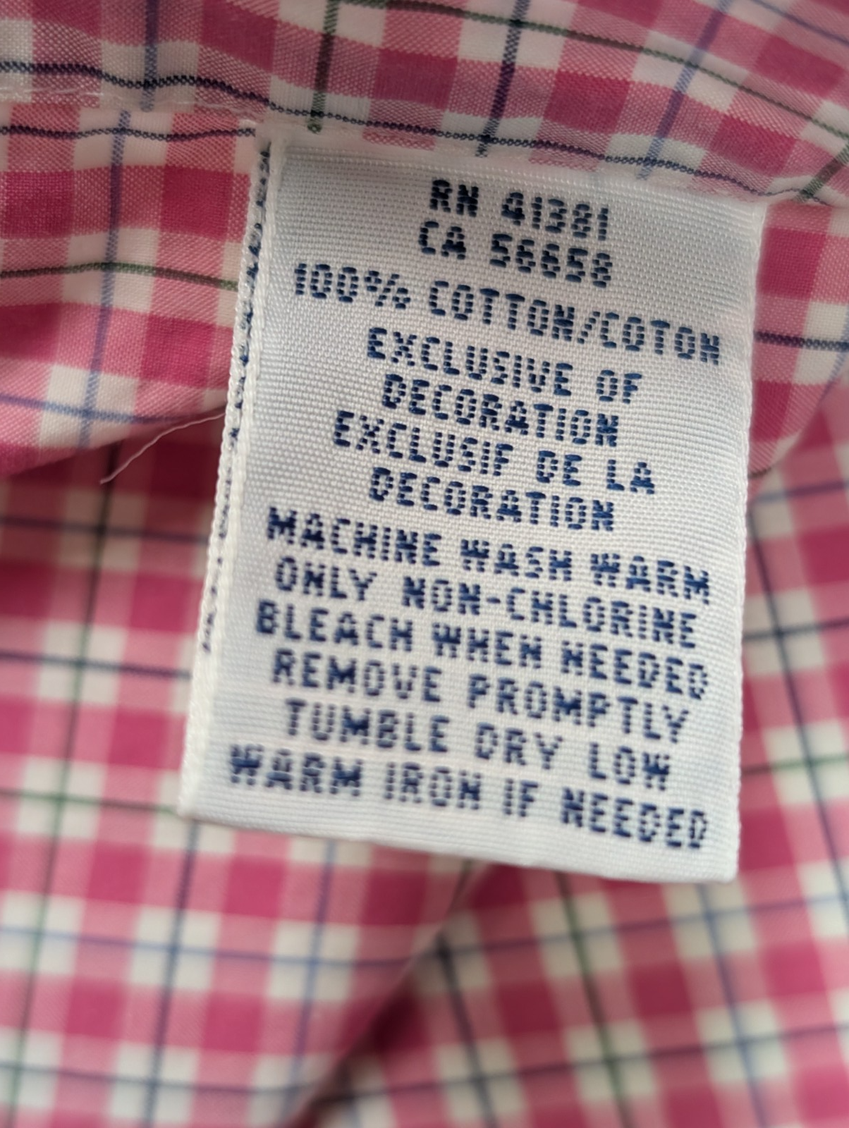 Chemise Ralph Lauren à Petits Carreaux Rose et Blanc Manches Longues Taille M