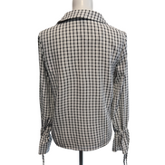 Haut Vero Moda Femme S Blanc Carreaux Noirs Manches Poète Neuf
