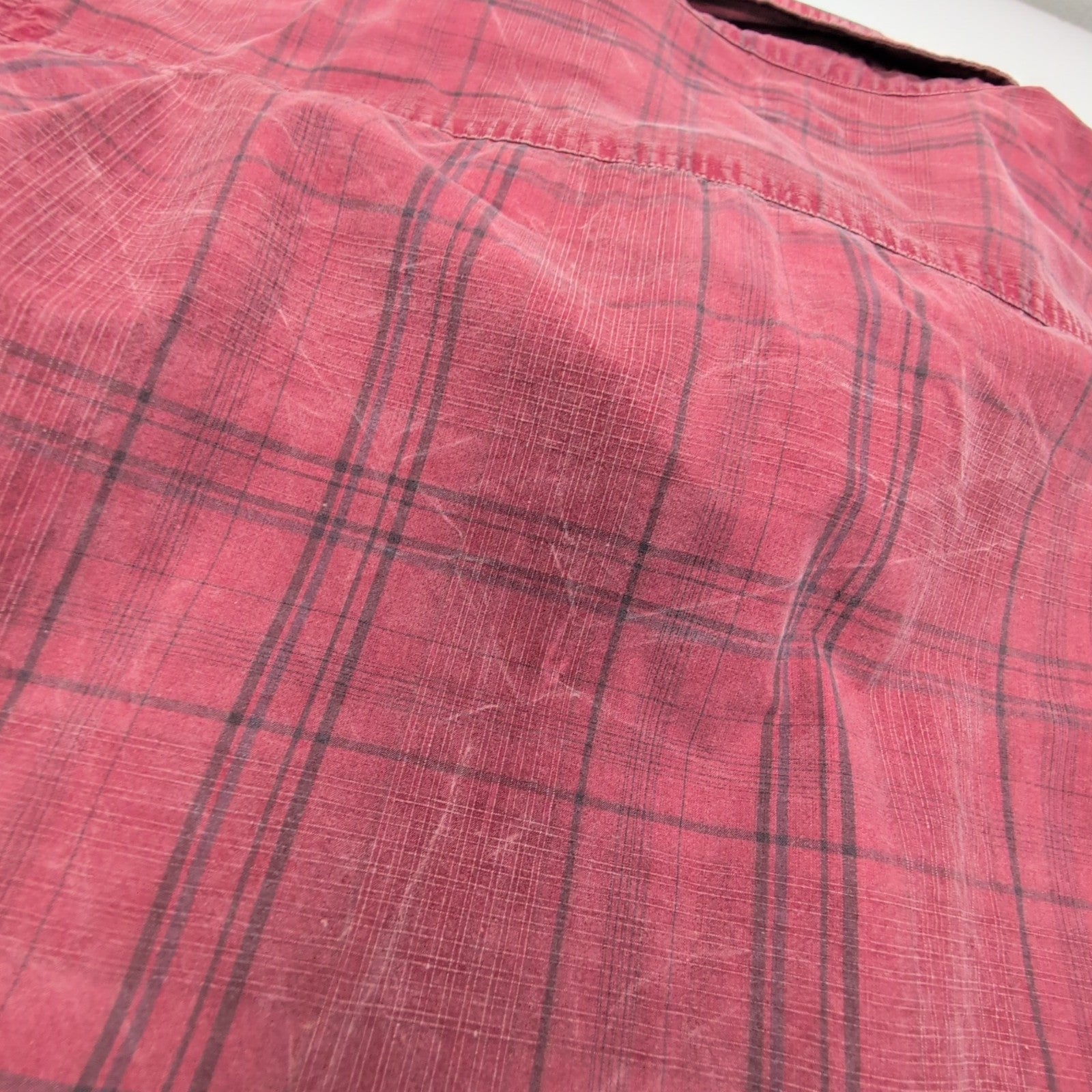 Chemise L.L. Bean rouge à carreaux noirs manches courtes taille XXL #138e