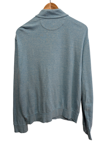 Pull Polo Ralph Lauren M turquoise coton Half Zip col zippé logo brodé
