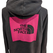 The North Face Sweat à Capuche Noir & Rose Fluo - Logos Dos et Manche - Taille M