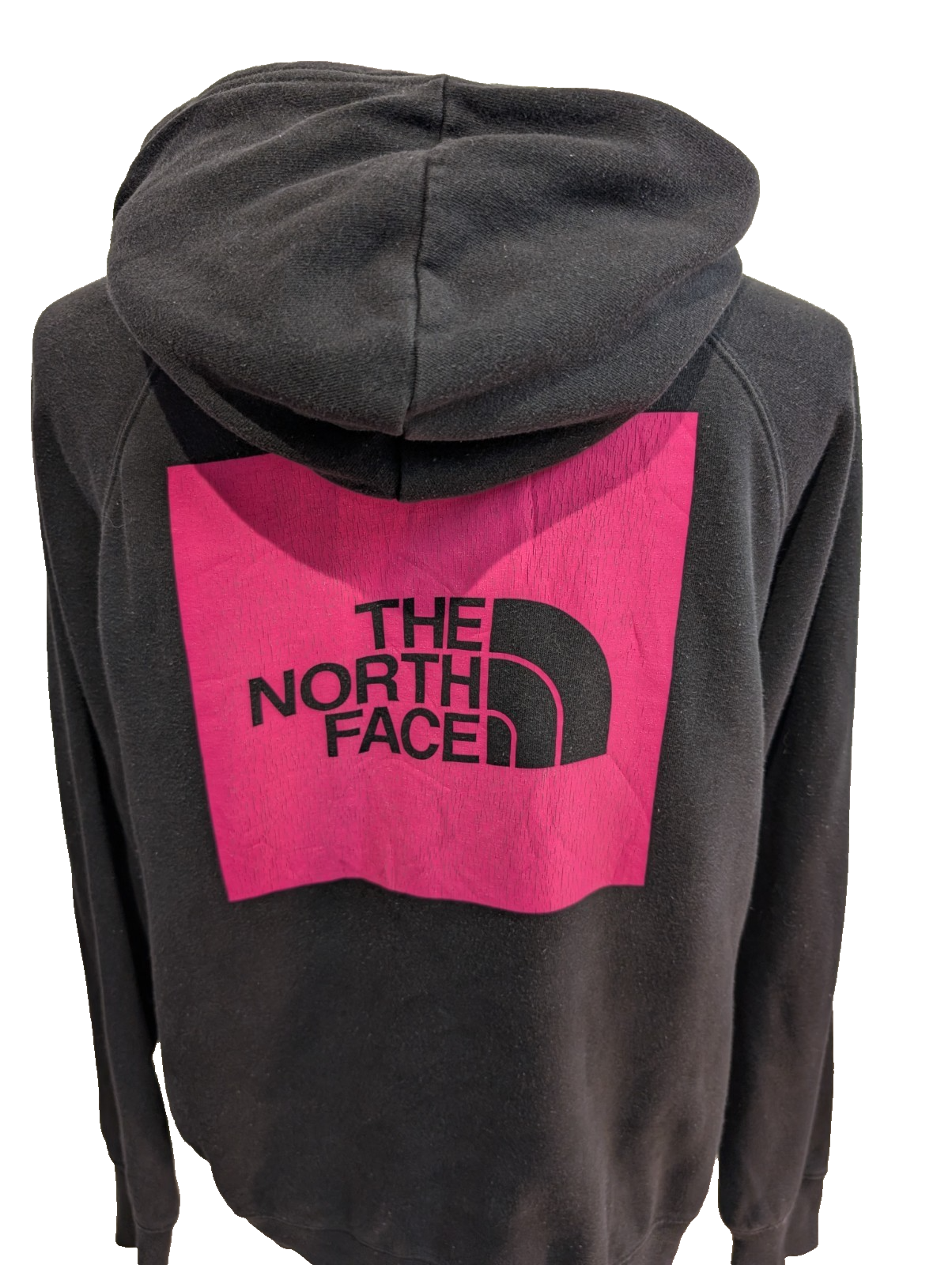 The North Face Sweat à Capuche Noir & Rose Fluo - Logos Dos et Manche - Taille M