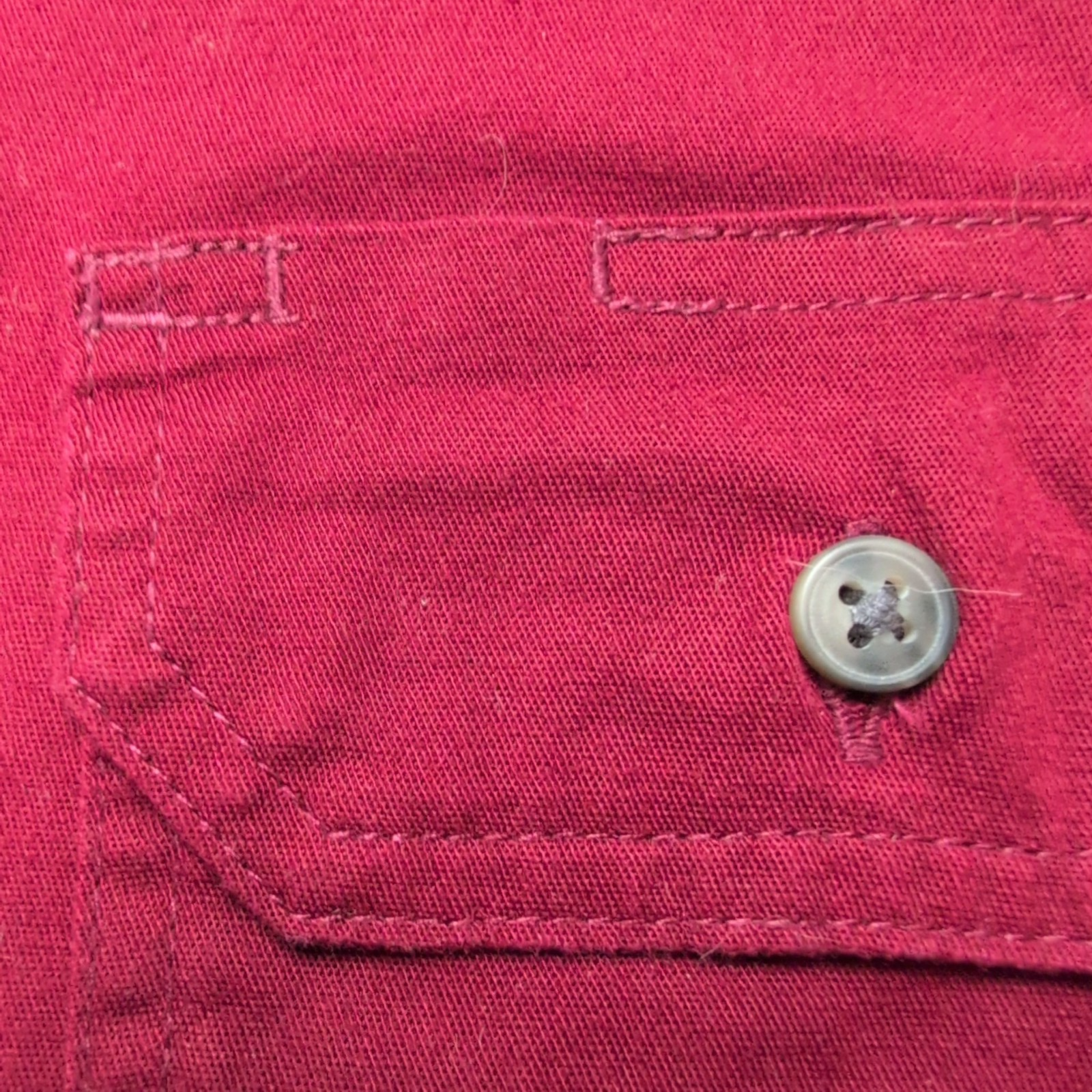 Chemise Wrangler Manche Courte Bordeaux Unie Stretch Taille L Deux Poches