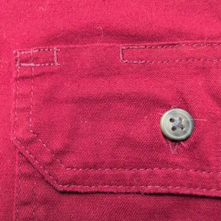 Chemise Wrangler Manche Courte Bordeaux Unie Stretch Taille L Deux Poches