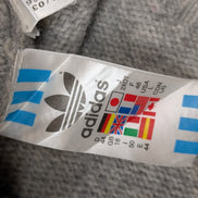 Pull ADIDAS Vintage Col Zippé 80% Laine Gris Logo Brodé Femme Taille L