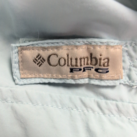 Chemise Columbia PFG nylon verte pastel uni poches manches longues taille M