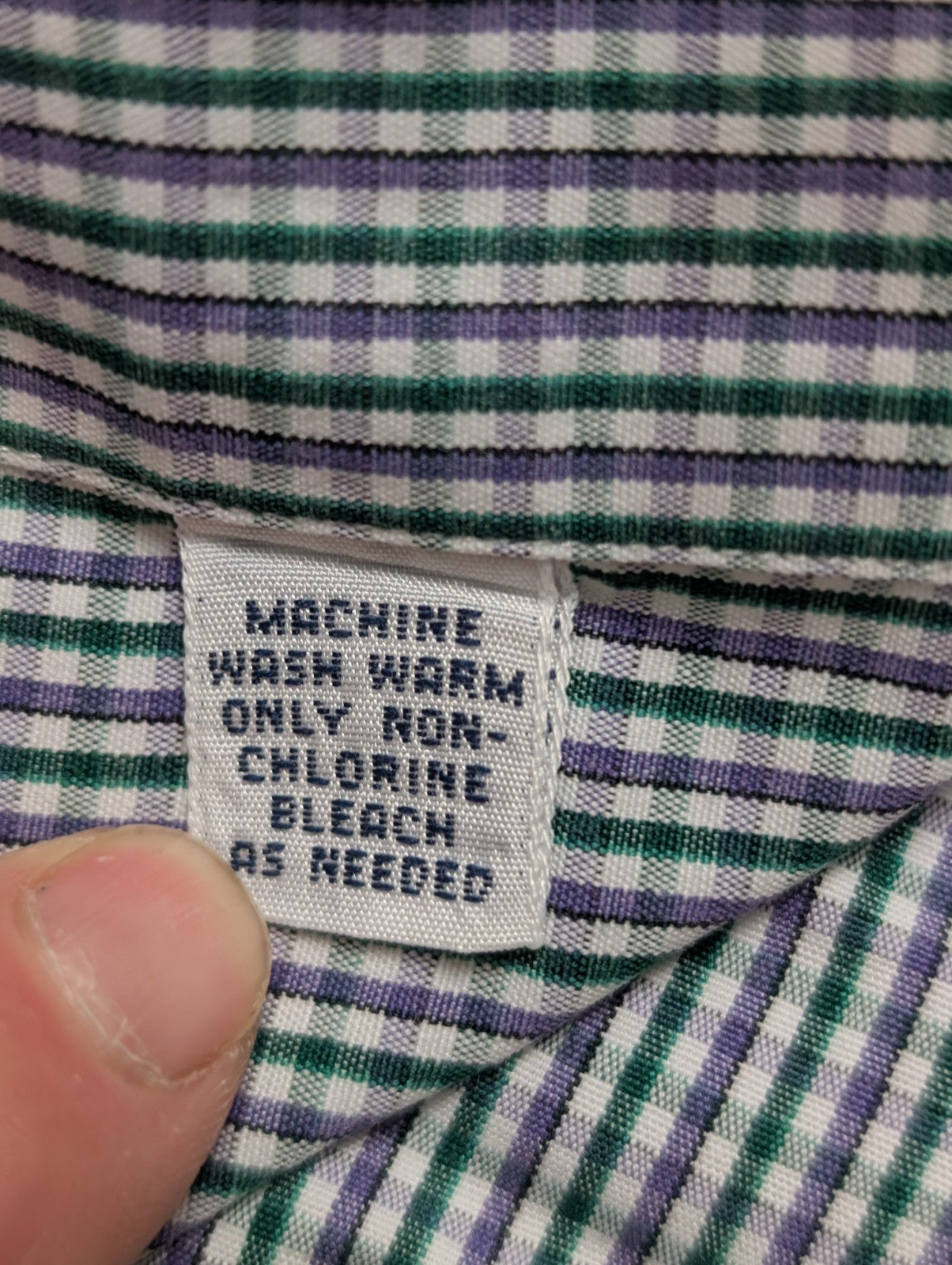 Chemise Ralph Lauren vert violet à petits carreaux taille L #2815