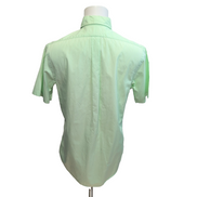 Chemise Ralph Lauren Custom Fit M Vert Pastel Logo Rose Manches Courtes