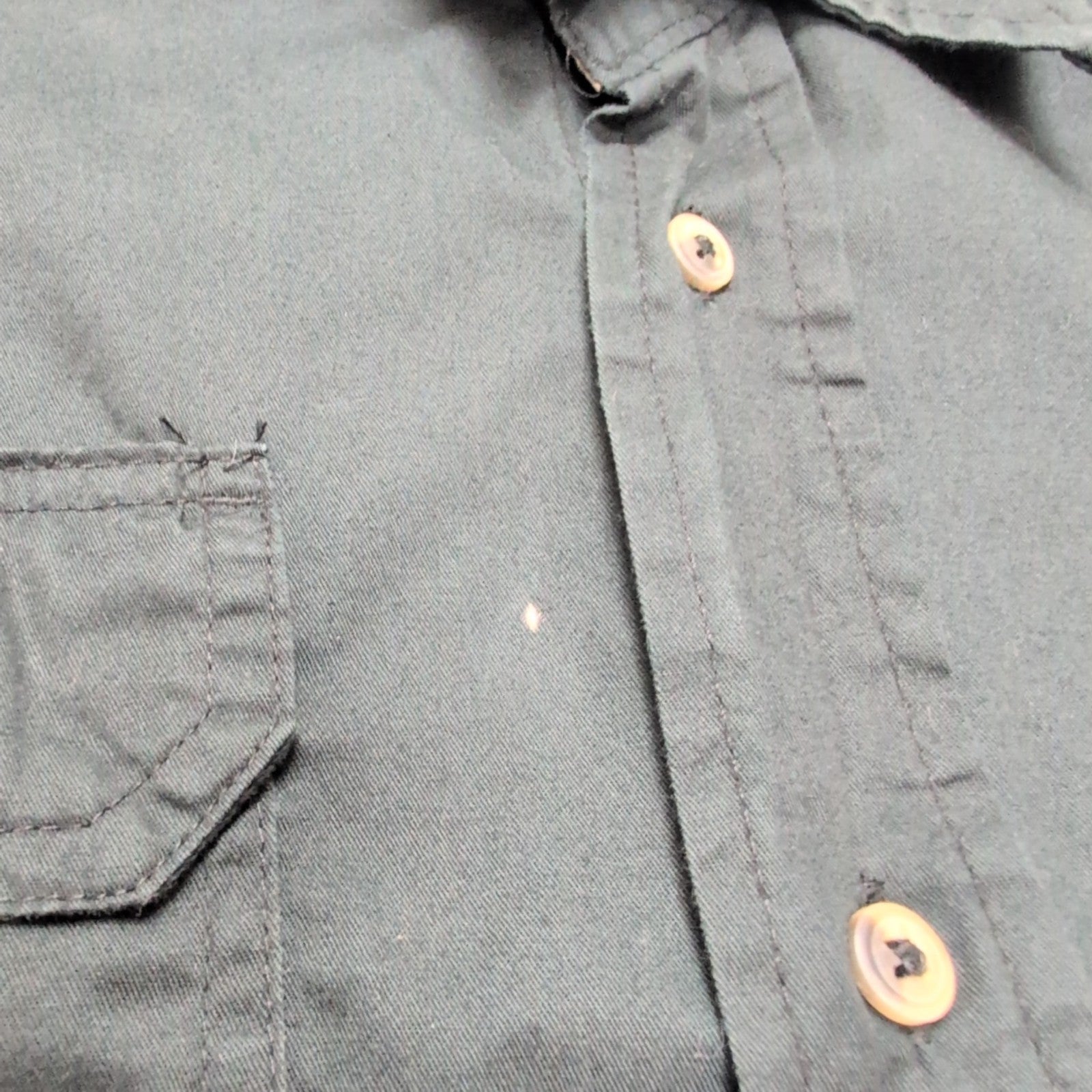 Chemise Wrangler Manche Courte Noire Unie Taille XL Deux Poches