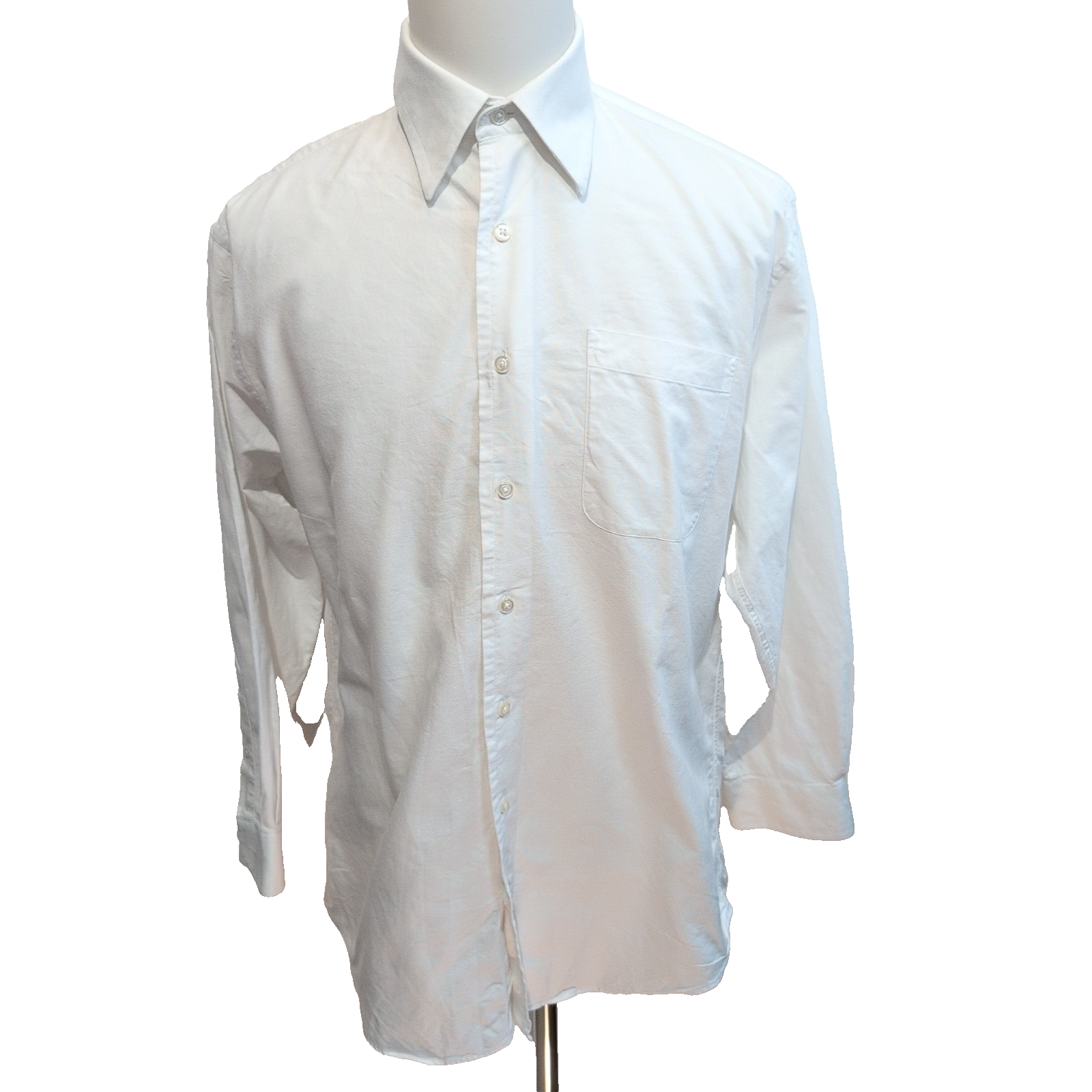 Chemise Nautica M L Blanche Unie 100% Coton Poche Manches Longues