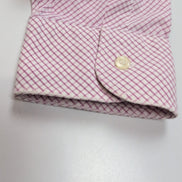 Chemise BURBERRY 100% Coton Rose Fuchsia L Logo Brodé Manches Longues