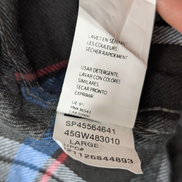 👕 Chemise IZOD XL Flanelle Carreaux Noir Gris Bleu Coton |301S