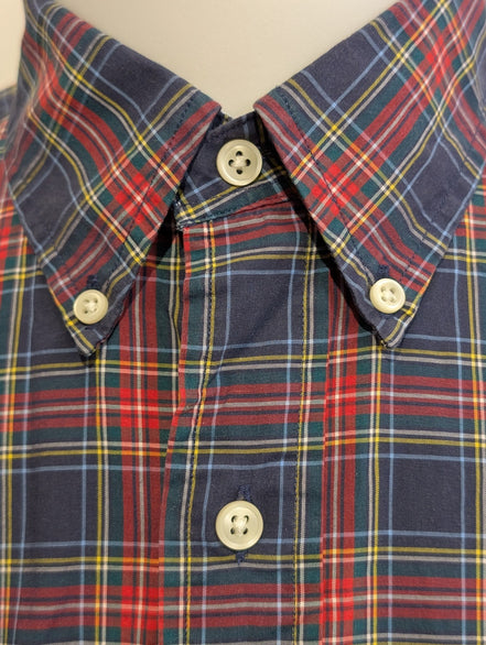 Chemise Ralph Lauren Taille L Carreaux Rouge Bleu Logo Jaune - Excellent État