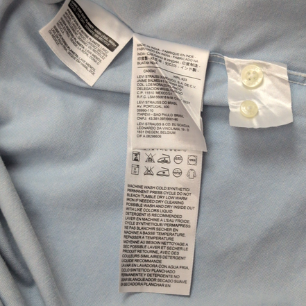 Chemise Levi's L Bleu Oxford Standard Fit Poche Boutonnée Manches courtes