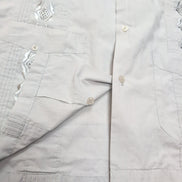 Chemise Guayabera Esquire Taille 2XL Gris Brodée 4 Poches Made in China