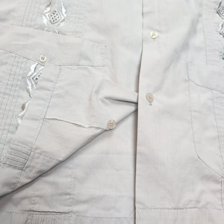 Chemise Guayabera Esquire Taille 2XL Gris Brodée 4 Poches Made in China