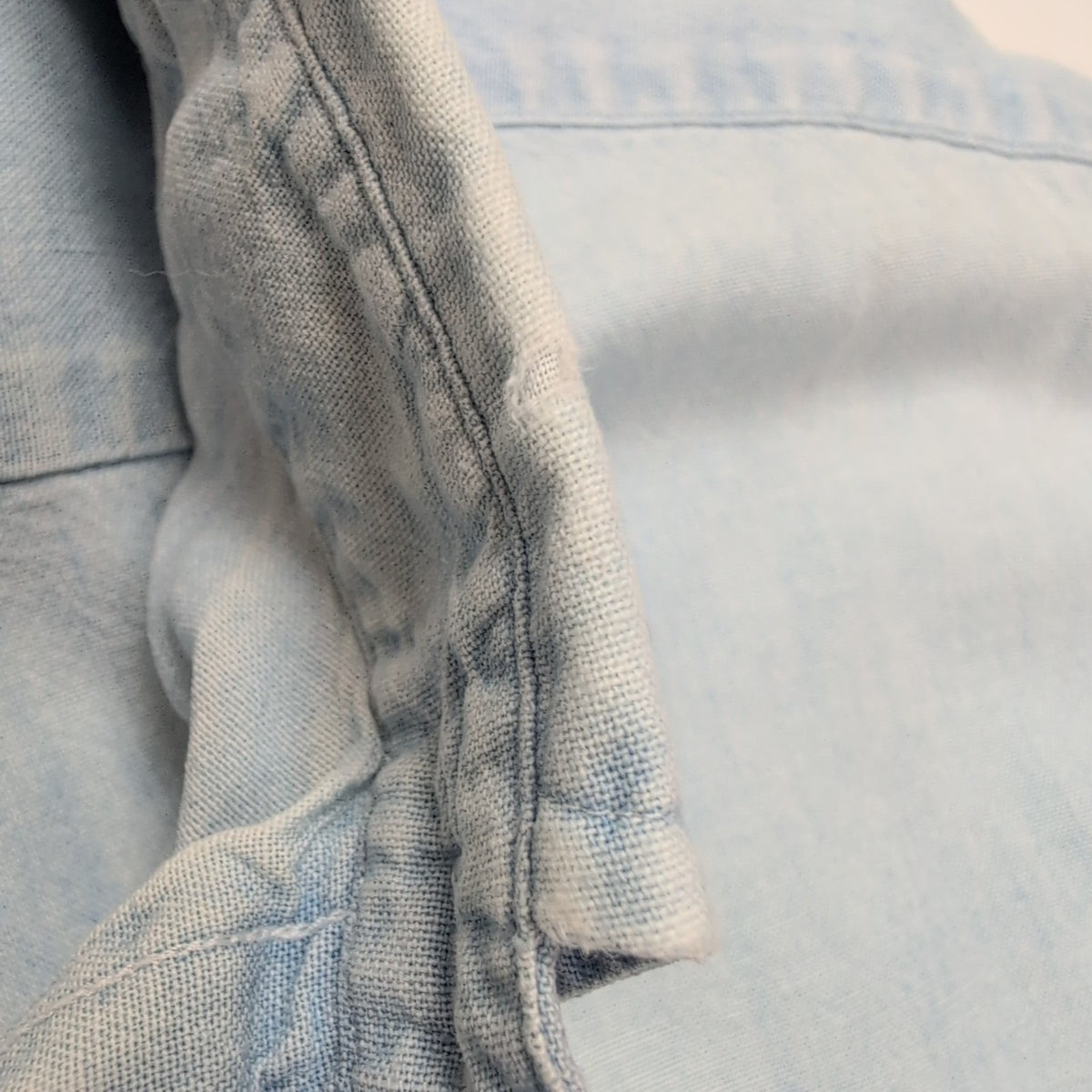 Chemise Ralph Lauren Blaire M Bleu Clair Effet Jean Logo Marron manches longues