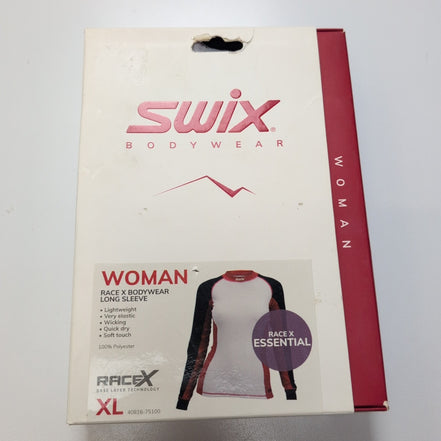 T-shirt Running Femme SWIX Race X XL Noir Blanc Rouge Technique
