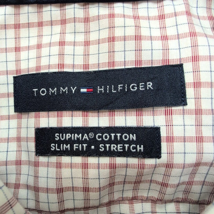 Chemise Tommy Hilfiger Slim Fit Stretch Rouge à Carreaux - Taille L/XL