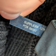 Pull chaud Polo Ralph Lauren Épais Noir Col Boutonné Coudières Taille S