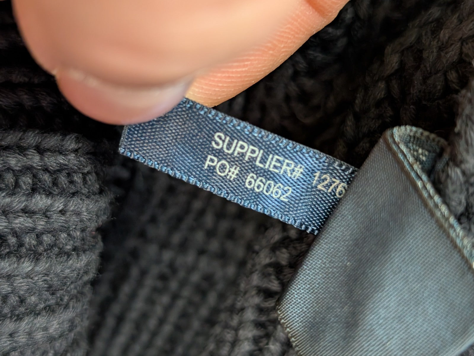 Pull chaud Polo Ralph Lauren Épais Noir Col Boutonné Coudières Taille S