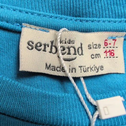 T-shirt Serbend Enfant 6-7 Ans Bleu Caméléon 100% Coton Neuf Manches longues