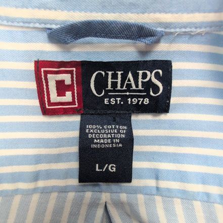 Chemise CHAPS bleue à rayures blanches taille L #64e