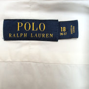 Chemise Polo Ralph Lauren XXL Blanche Unie Manches Longues Coton
