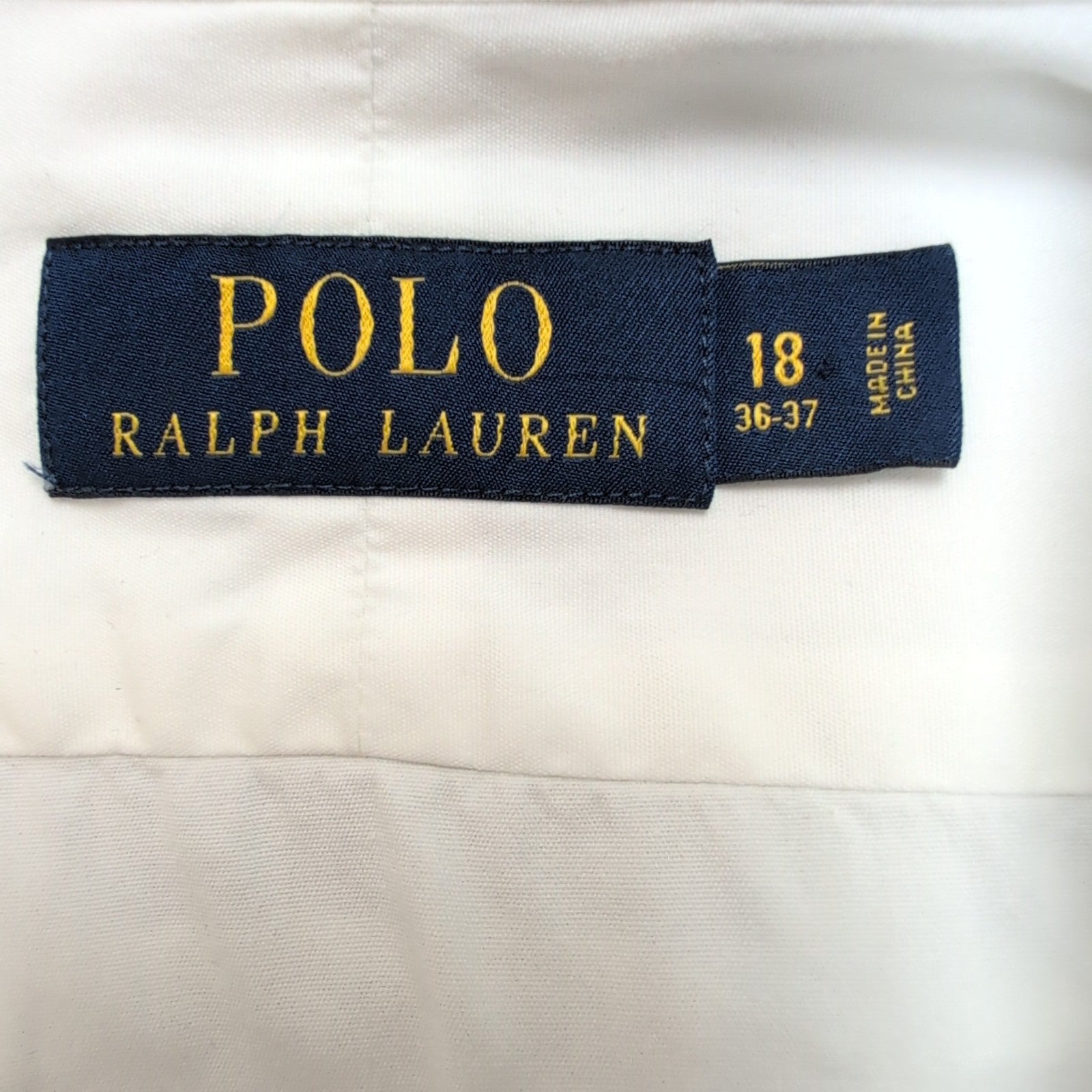 Chemise Polo Ralph Lauren XXL Blanche Unie Manches Longues Coton