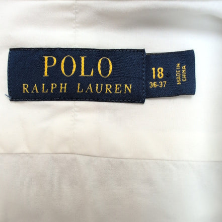Chemise Polo Ralph Lauren XXL Blanche Unie Manches Longues Coton