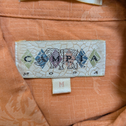Chemise Hawaïenne Campia Rayon Orange Pâle Motifs Palmiers - Taille M