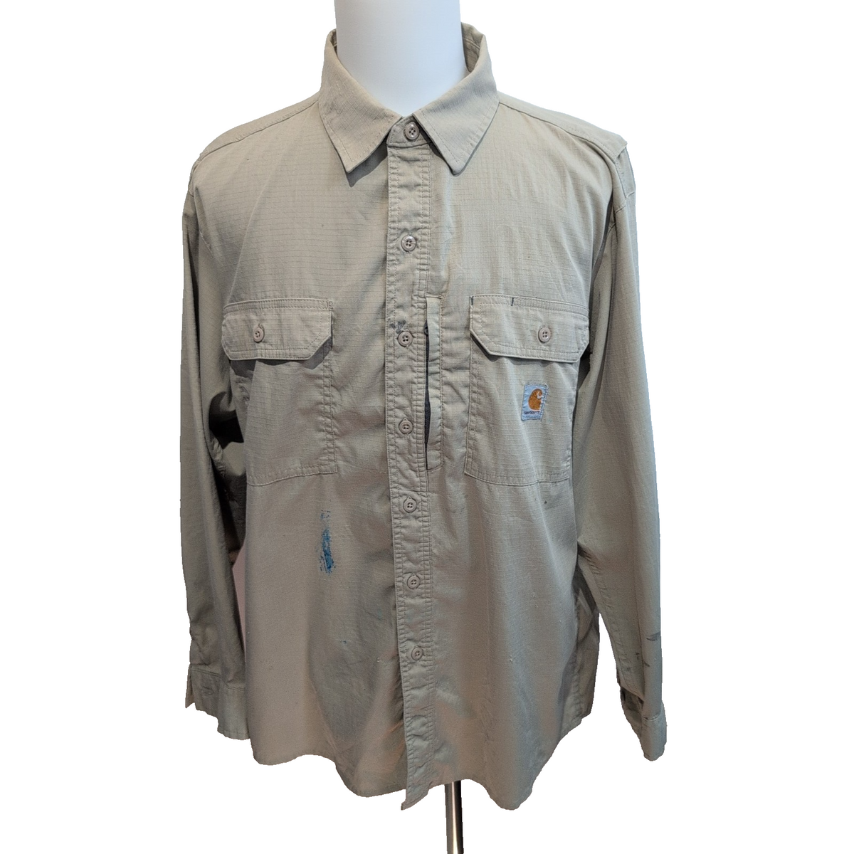 Chemise Carhartt XL Crème Ripstop Ventilée Workwear manches longues