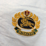 Chemise BURBERRY vintage L bleu Oxford logo écusson brodé coton