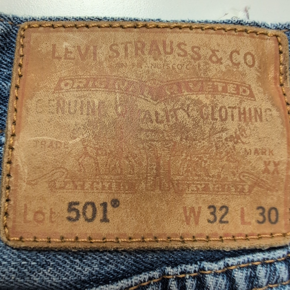 Levi’s 501 Jean Homme W32 L30 Bleu Vintage Grunge Pantalon Bouton
