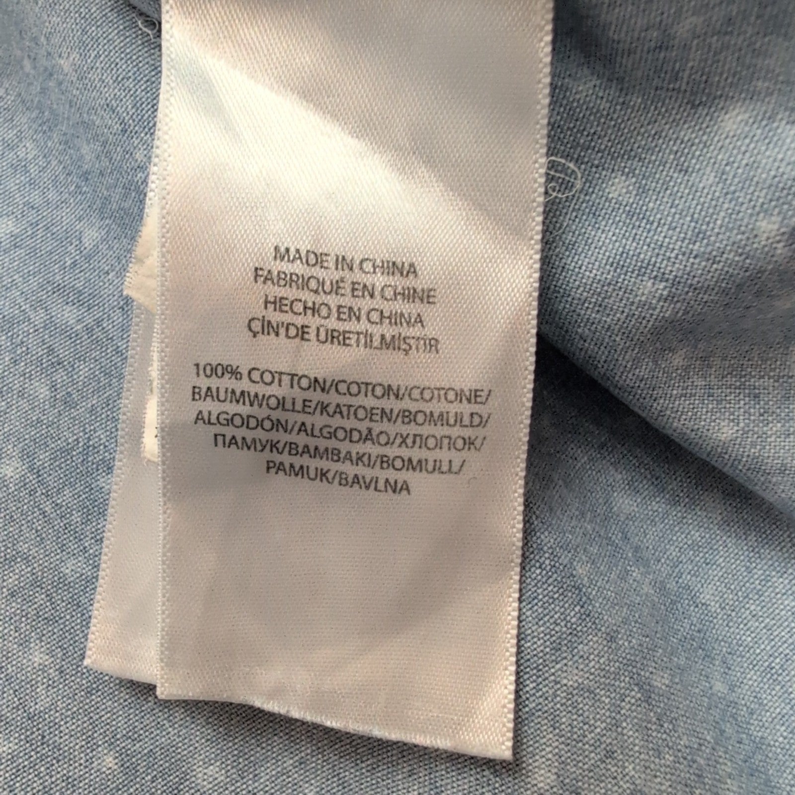 Chemise Polo Ralph Lauren L 14-16 Ans Bleu Étoiles Effet Jean Manches courtes