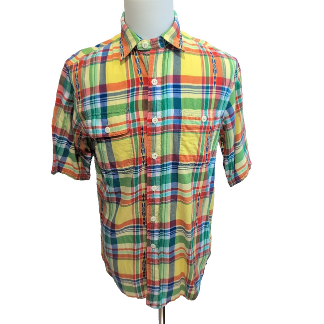 Chemise Polo Ralph Lauren M Multicolore Aztèque Carreaux 2 Poches Coton