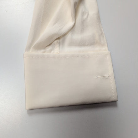 Chemise Ingram Made in Italy M/L 100% Soie Poignets Mousquetaire Blanche