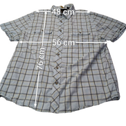 Chemise manches courtes Nautica bleu ciel à carreaux taille XL #135msch