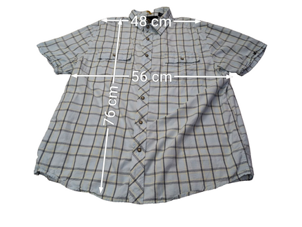 Chemise manches courtes Nautica bleu ciel à carreaux taille XL #135msch