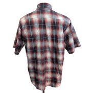 Chemise Wrangler Manches Courtes Rouge et Grise à Poches Stretch Taille L