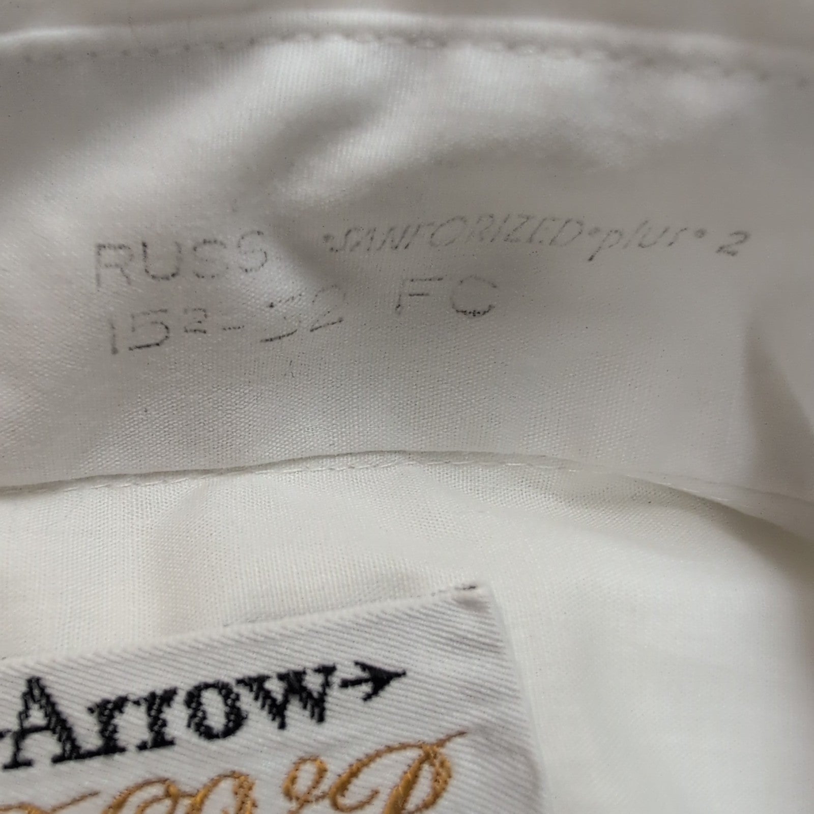 Arrow Chemise Smoking Blanche Made in USA Poignets Mousquetaires Homme M L