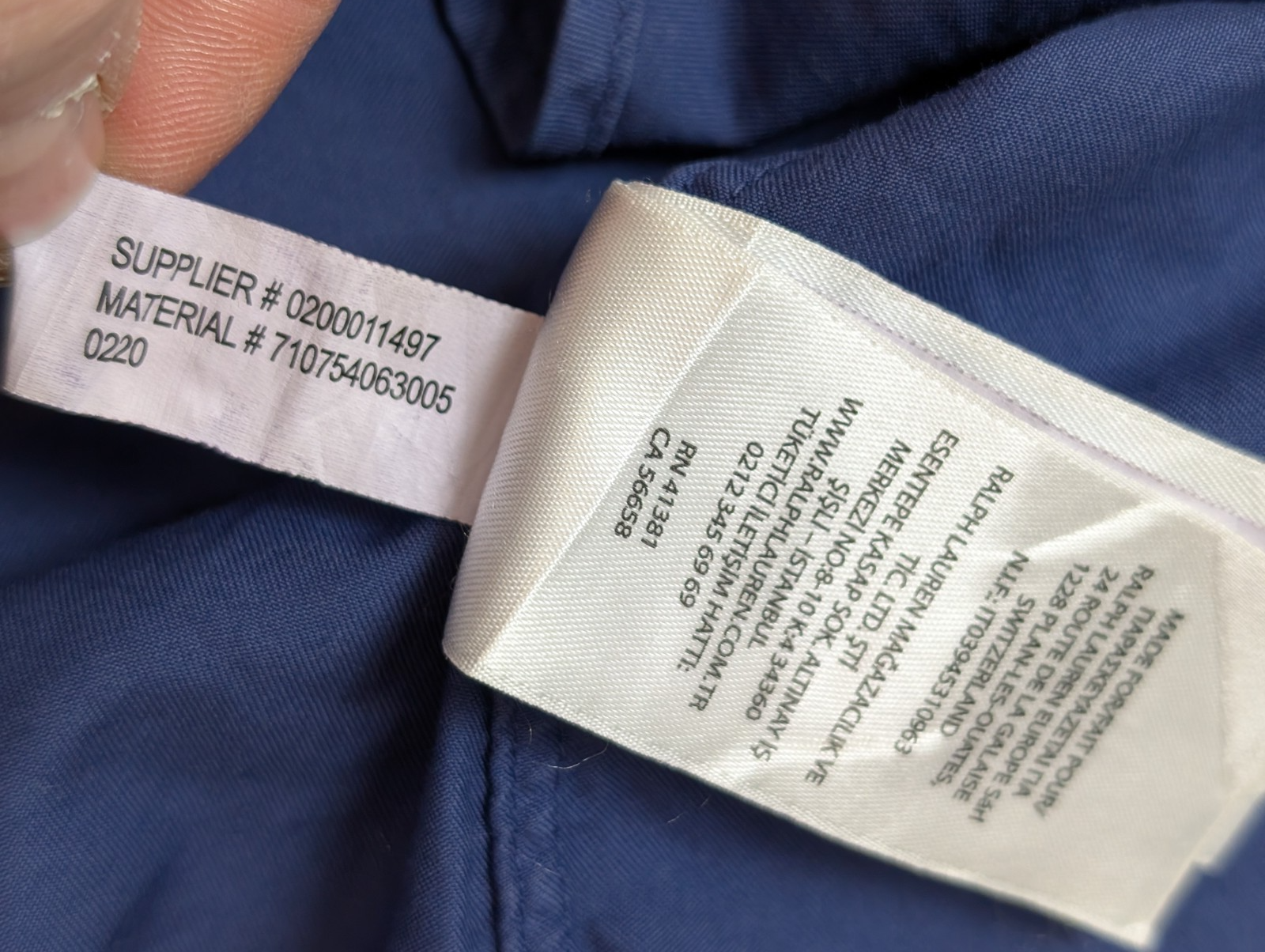 Chemise Ralph Lauren Manches Courtes Slim Fit Bleu Marine Taille S