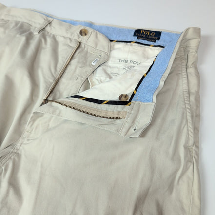 Pantalon Chino Polo Ralph Lauren W36 L36 Crème Logo Brodé Coton