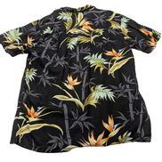 Chemise hawaïenne soie noire Paradise Found Made in Hawaii taille S