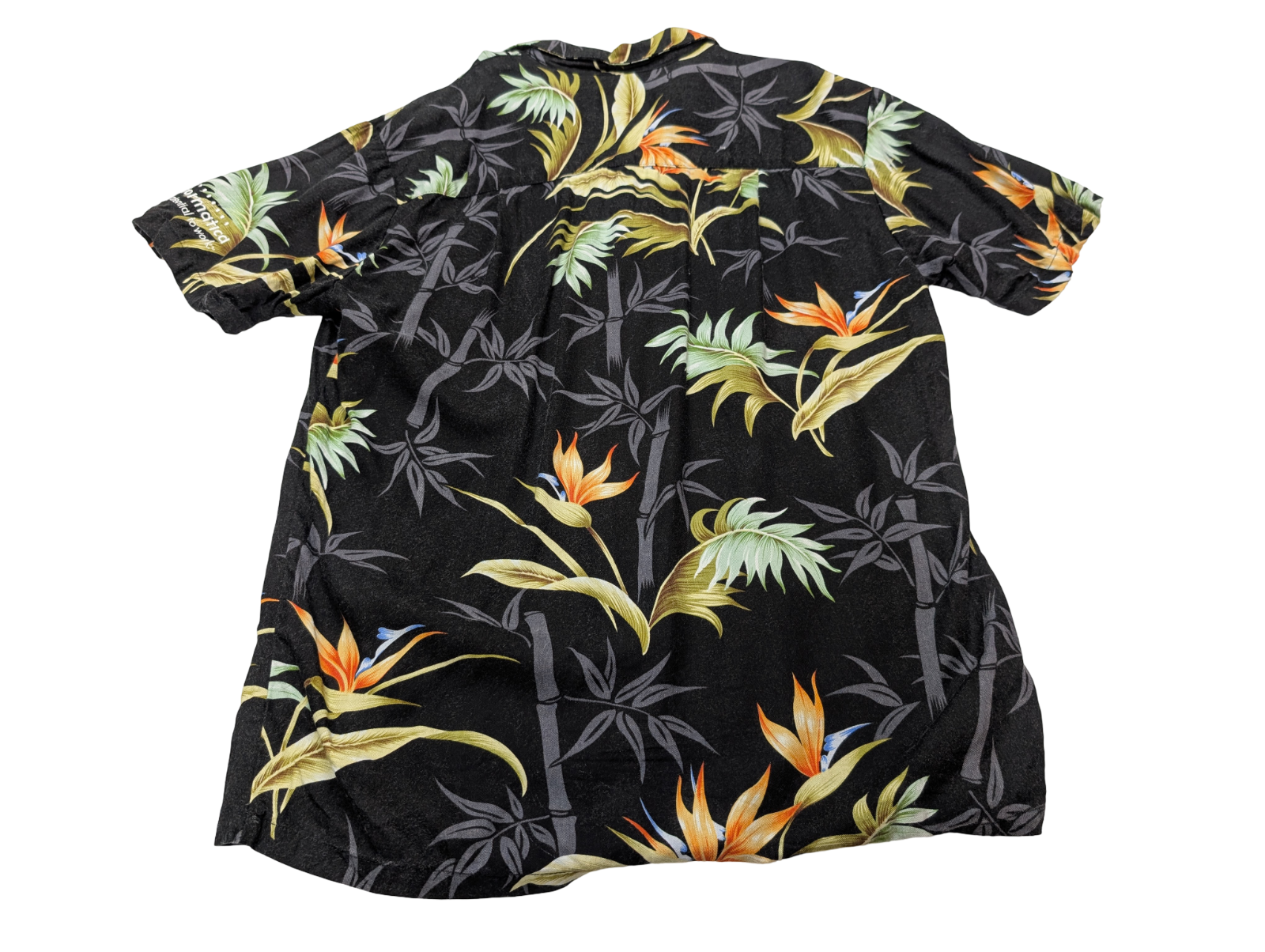Chemise hawaïenne soie noire Paradise Found Made in Hawaii taille S